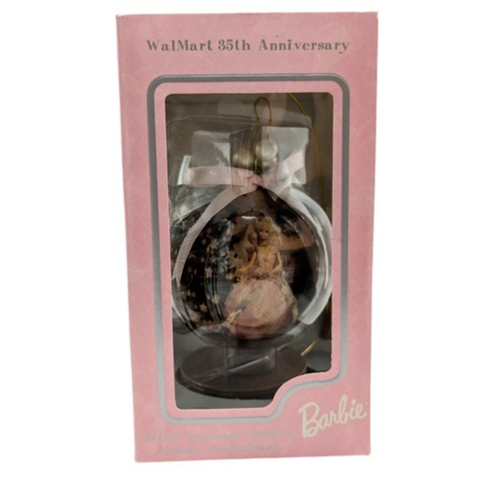 1997 Mattel Barbie Wal-Mart 35th Anniversary Decoupage Ornament w/ Wooden Stand